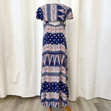 women Maeve - Anthro Maeve Anthropologie Bandana Print High-Low Maxi Dress Women's Size Medium Pink and Blue Dress S