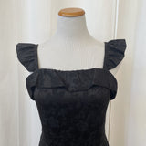 women Rachel Roy Rachel Roy Black Brochade Dress with Ruffled Neckline Size 4 Black Dress 4