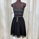 women Armani Exchange Armani Exchange Black Zebra Shimmer Cocktail Dress Size 0 Black Dress 0