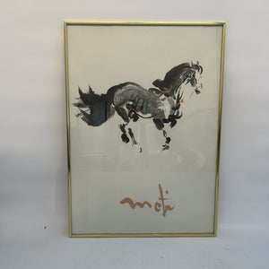 Cheval by Kaiko Moti Framed and Signed Lithograph Printed in 1976 20X27"