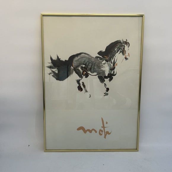 Cheval by Kaiko Moti Framed and Signed Lithograph Printed in 1976 20X27