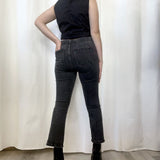 women Free People Free People Gray Denim High Rise Cropped Pleated Skinny Jeans W26 Washed Black Jeans 26