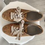 women Dansko Women's Dansko Floral Orli Leather Sneaker Brown 40/9.5 Tan/Multi Shoes 40/9.5