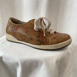 women Dansko Women's Dansko Floral Orli Leather Sneaker Brown 40/9.5 Tan/Multi Shoes 40/9.5