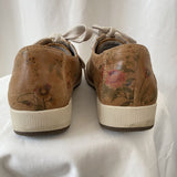 women Dansko Women's Dansko Floral Orli Leather Sneaker Brown 40/9.5 Tan/Multi Shoes 40/9.5