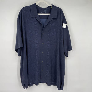 men Tommy Bahama Hawaiian Shirt Blue Top XXL