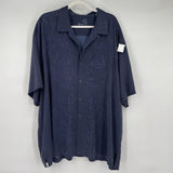 men Tommy Bahama Hawaiian Shirt Blue Top XXL