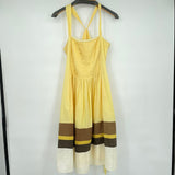 women Laundry by Shelli Segal Laundry by Shelli Segal Yellow and Brown Silk Blend Sundress Women's Size 10 Yellow Dress 10