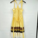 women Laundry by Shelli Segal Laundry by Shelli Segal Yellow and Brown Silk Blend Sundress Women's Size 10 Yellow Dress 10