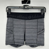 women Lululemon Lululemon What The Sport Short in Cyber Stripe Deep Coal Black Women's Size 6 Gray Activewear 6