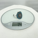 Zuni Turquoise Needlepoint Cuff Bracelet Signed JHN in Sterling Silver 24g Jewelry