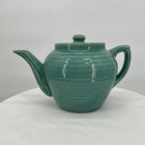 Vintage 1950's Turquoise Ceramic Strainer Textured Teapot Home Decor