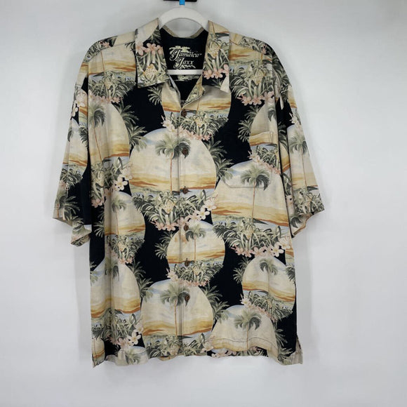 men Jamaica Jaxx SILK Hawaiian Shirt Top XL