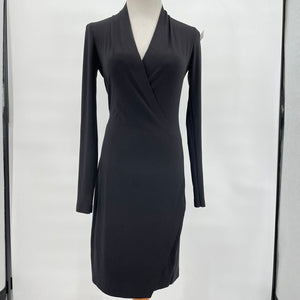 women Norma Kamali Norma Komali Black Long Sleeve Side Drap Bodycon Dress Women's Size Small Black Dress S