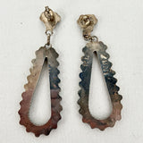 Vintage Zuni Turquoise Sterling Teardrop Dangle Earrings Signature RL 13g Jewelry