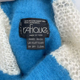 Vintage Rafique Turquoise Angora and Lambswool Turtleneck Knit Sweater Size Small