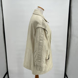 Vintage Damselle Cream Leather Convertible Jacket or Vest Size Small