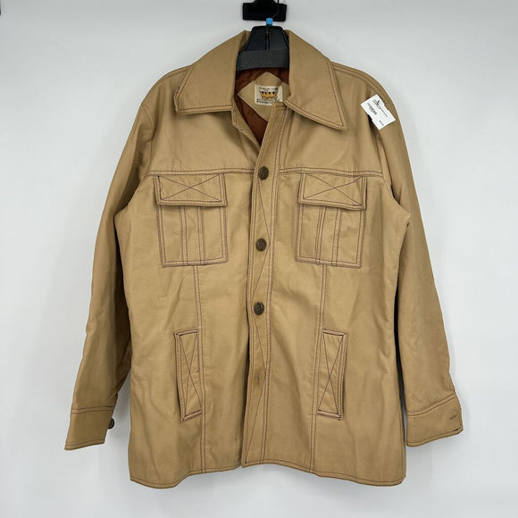 Vintage Kingsfield Tan Polyvinyl Jacket Men's Size Medium
