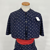 Vintage 1940's Navy Blue Dress with Capelet and Belt Women's Size Small