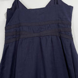 women Maeve - Anthro Anthropologie Maeve Ramie Linen Navy Blue Sundress Women's Size 4 Dress