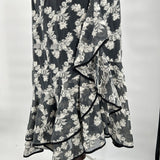 women Nanette Lepore Nanette Lepore Gray Floral Brocade Asymmetrical Midi Dress Women's Size 6 Gray Dress 6