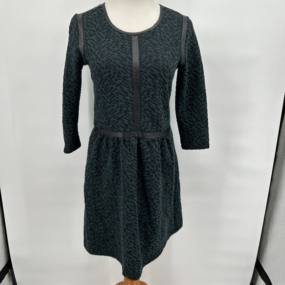 women Maison Scotch Maison Scotch Paris Nights Green and Black Textured Knit Dress Women's Size 1/Small Green and Black Dress S