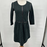 women Maison Scotch Maison Scotch Paris Nights Green and Black Textured Knit Dress Women's Size 1/Small Green and Black Dress S
