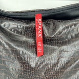 women Spanx Spanx Faux Leather Brown/Black Snakeskin Leggings Women's Size 1X Brown Black Pants 1X