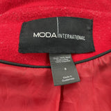 Moda International Red Wool Overcoat Women's Size 8/Medium
