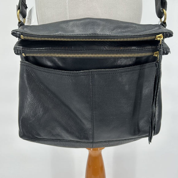 Margot Black Mickey Double Zip Crossbody Bag