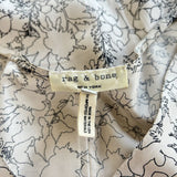 women Rag & Bone Rag & Bone Salem Crystal Rose Silk Twill Shift Dress Women's Size Small Cream and Black Dress S