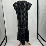 J. JILL Pure Jill Ikat Boho Tiered Black Multi Maxi Dress Women's Size XL/Extra Large