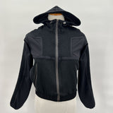 women Nike Nike Victory Black Wool and Silk Hooded Bomber Jacket Women's Size Small Black Jacket S