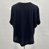 COS Wool Black Oversized Front Pleated Top Women's Size Small