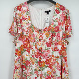 New with Tags Lane Bryant Bright Floral Flutter-Sleeve Faux-Button Midi Dress Women's Size 22