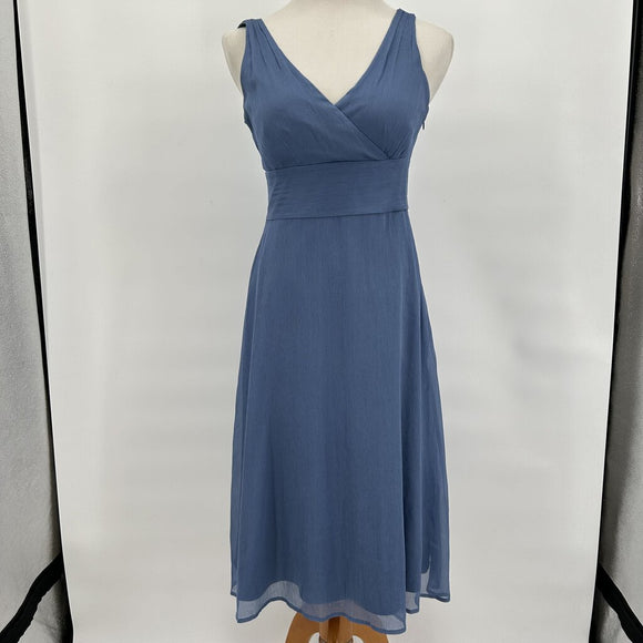 New with Tags J.Crew Periwinkle Blue Silk Chiffon Sleveless Dress Women's Size 6