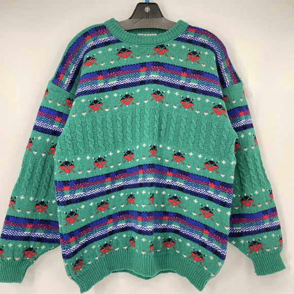 Unisex/Men's Vintage The Irish Scene Green Wool Sweater Medium