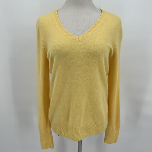 New with Tags Halogen Cashmere V-Neck Sweater in Lemon Drop Women's Size Extra Large/XL