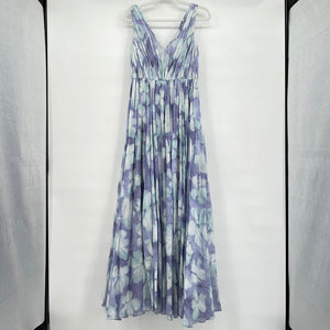 women Vera Wang Vera Wang NWT Lilac Multi Watercolor Floral Maxi Gown Size 6 Lilac Multi Dress 6