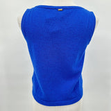 women St John Sport St John Cobalt Blue Wool Blend Cropped Tank Top Women's Size Small Cobalt Blue Sweater S