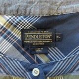 women Pendleton New with Tags Pendleton North Coast Blue Plaid Tunic Women's Size Extra Large/XL Blue/Multi Woven Top XL