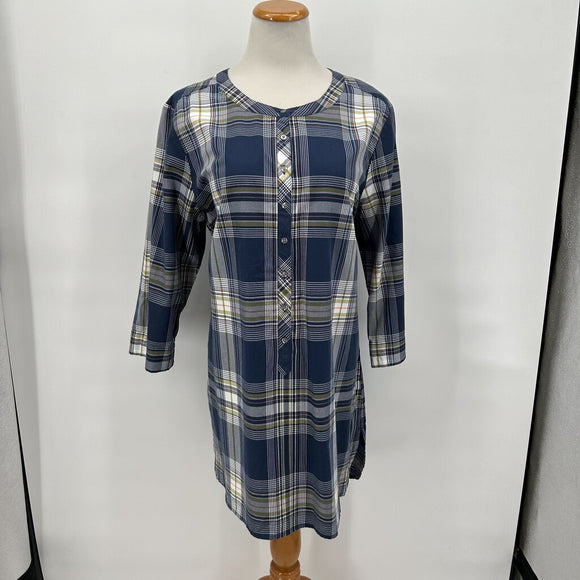 women Pendleton New with Tags Pendleton North Coast Blue Plaid Tunic Women's Size Extra Large/XL Blue/Multi Woven Top XL