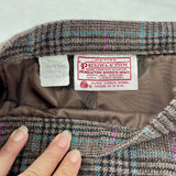 women Pendleton Vtg Pendleton Virgin Wool Brown & Teal Plaid Pencil Skirt Sz 4P Brown/Blue/Pink Skirt 4P