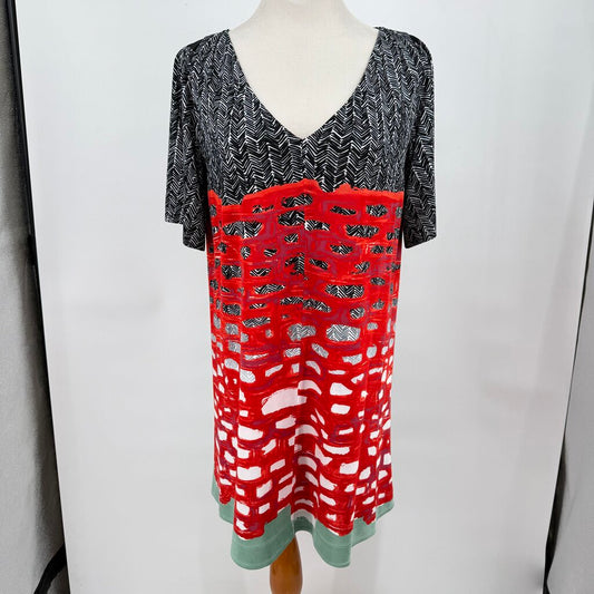 women Balenciaga 2008 Collection Black White Red Green Dress 8