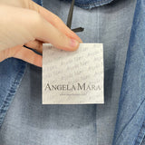 women Angela Mara NWT Ruffle Trim Jacket Blue Jacket M