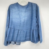 women Angela Mara NWT Ruffle Trim Jacket Blue Jacket M