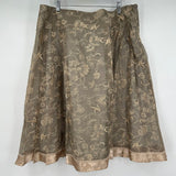 women Coldwater Creek NWT Embroidered Taupe Skirt 1X