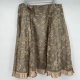 women Coldwater Creek NWT Embroidered Taupe Skirt 1X