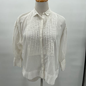 women Nili Lotan MSRP $295 Pin Tuck White Top S
