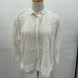 women Nili Lotan MSRP $295 Pin Tuck White Top S